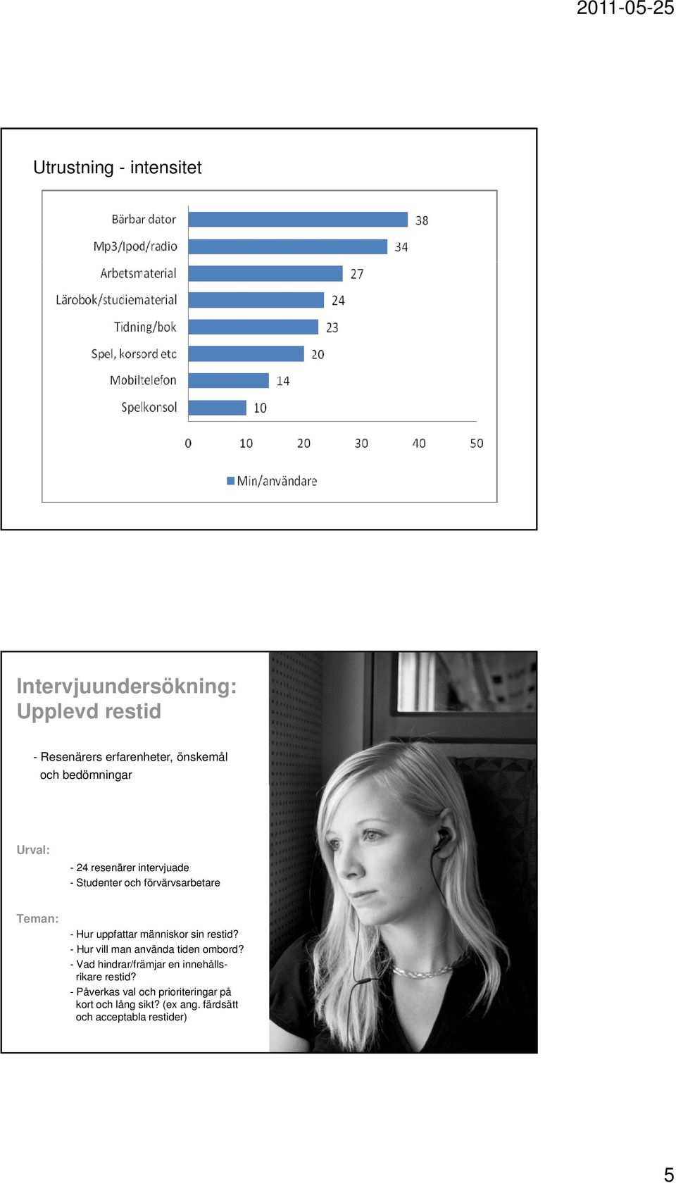 människor sin restid? - Hur vill man använda tiden ombord?