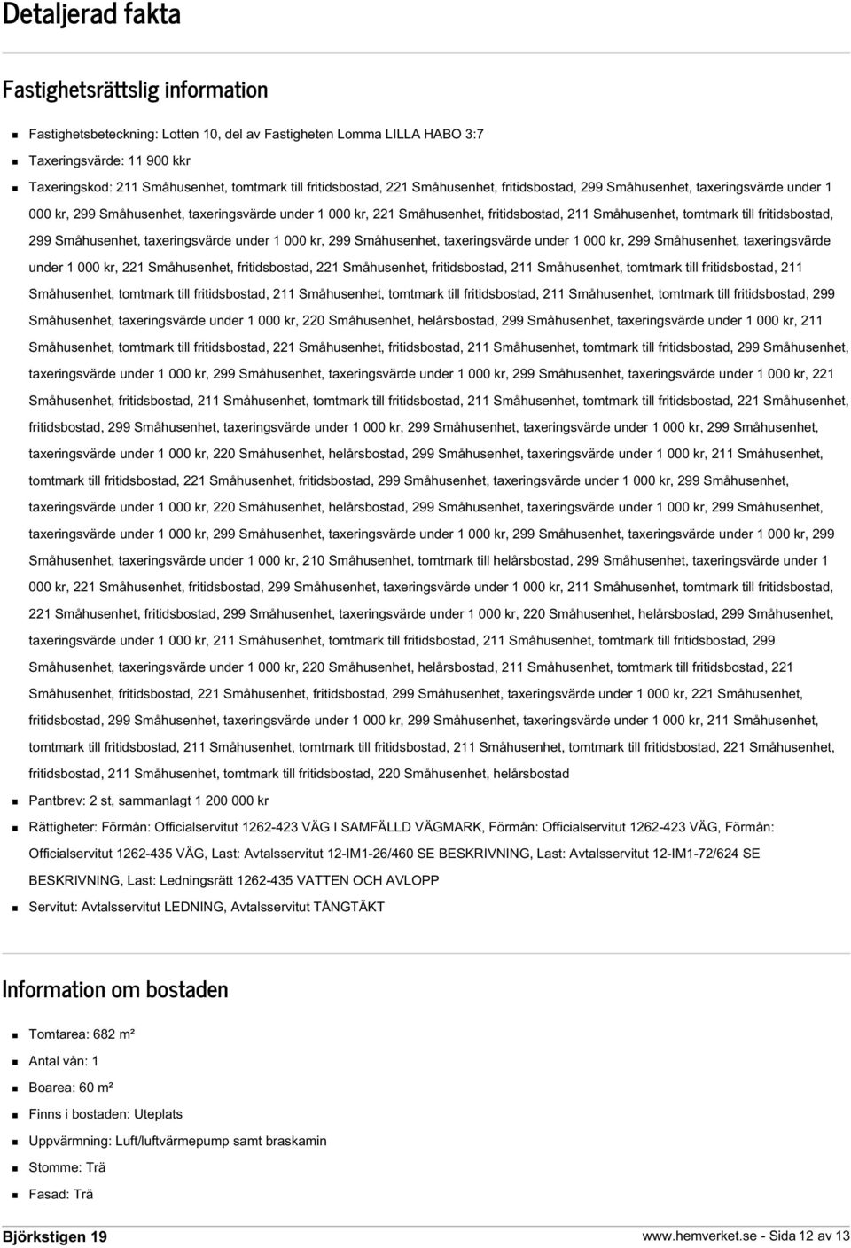 tomtmark till fritidsbostad, 299 Småhusenhet, taxeringsvärde under 1 000 kr, 299 Småhusenhet, taxeringsvärde under 1 000 kr, 299 Småhusenhet, taxeringsvärde under 1 000 kr, 221 Småhusenhet,