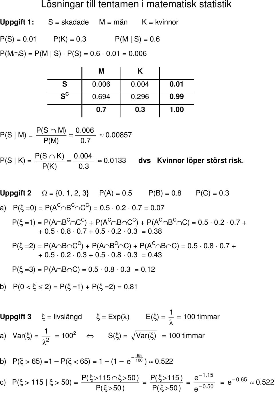 5 0. 0.7 + + 0.5 0.8 0.7 + 0.5 0. 0. 0.8 P(ξ ) P(A B C C ) + P(A B C C) + P(A C B C) 0.5 0.8 0.7 + + 0.5 0. 0. + 0.5 0.8 0. 0.4 P(ξ ) P(A B C) 0.5 0.8 0. 0. b) P(0 < ξ ) P(ξ ) + P(ξ ) 0.