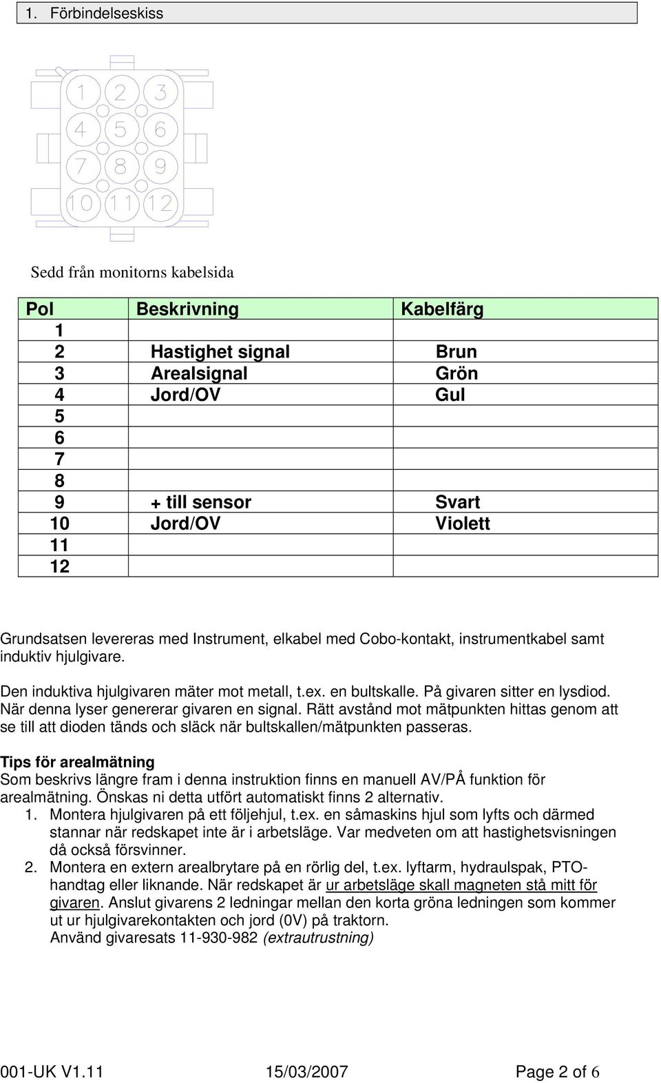 När denna lyser genererar givaren en signal. Rätt avstånd mot mätpunkten hittas genom att se till att dioden tänds och släck när bultskallen/mätpunkten passeras.