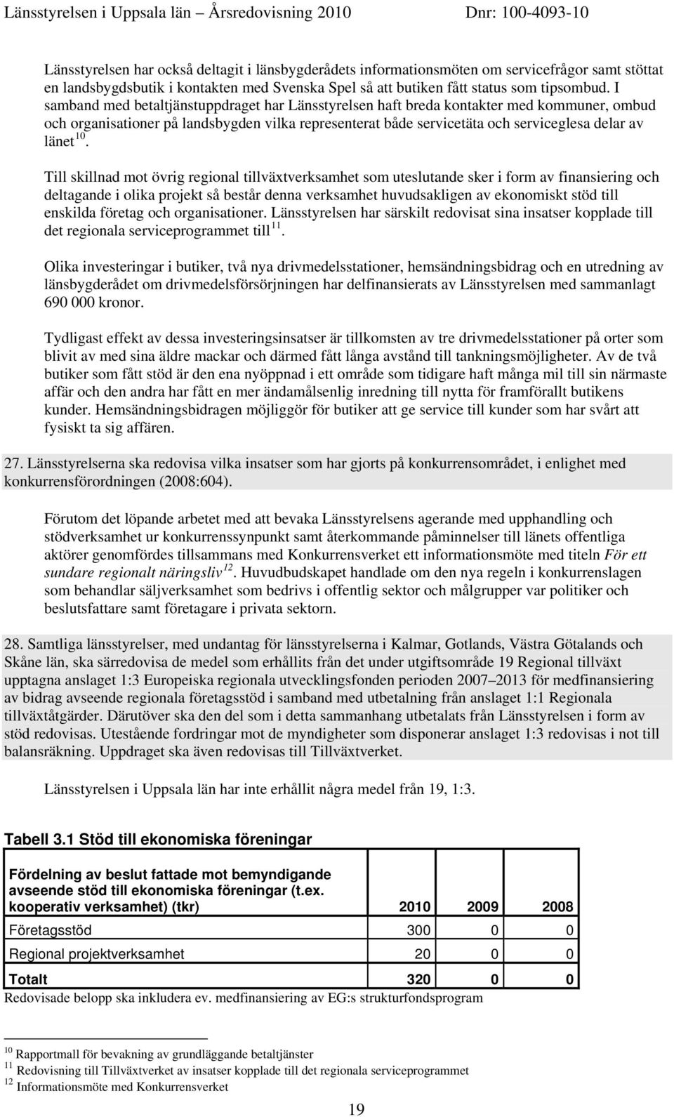 Till skillnad mot övrig regional tillväxtverksamhet som uteslutande sker i form av finansiering och deltagande i olika projekt så består denna verksamhet huvudsakligen av ekonomiskt stöd till