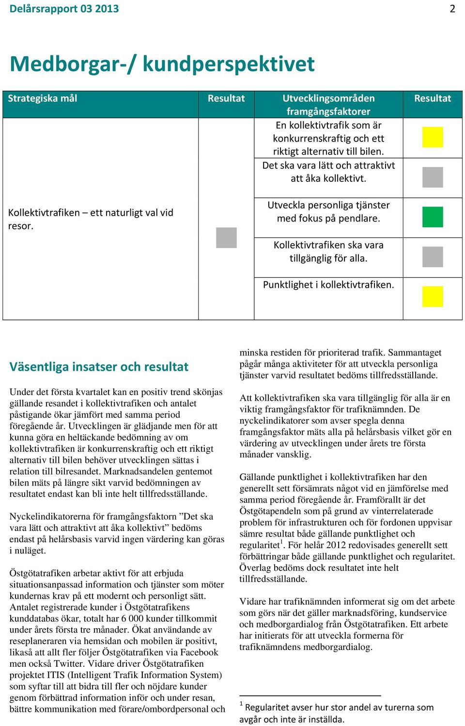 Kollektivtrafiken ska vara tillgänglig för alla. Punktlighet i kollektivtrafiken.