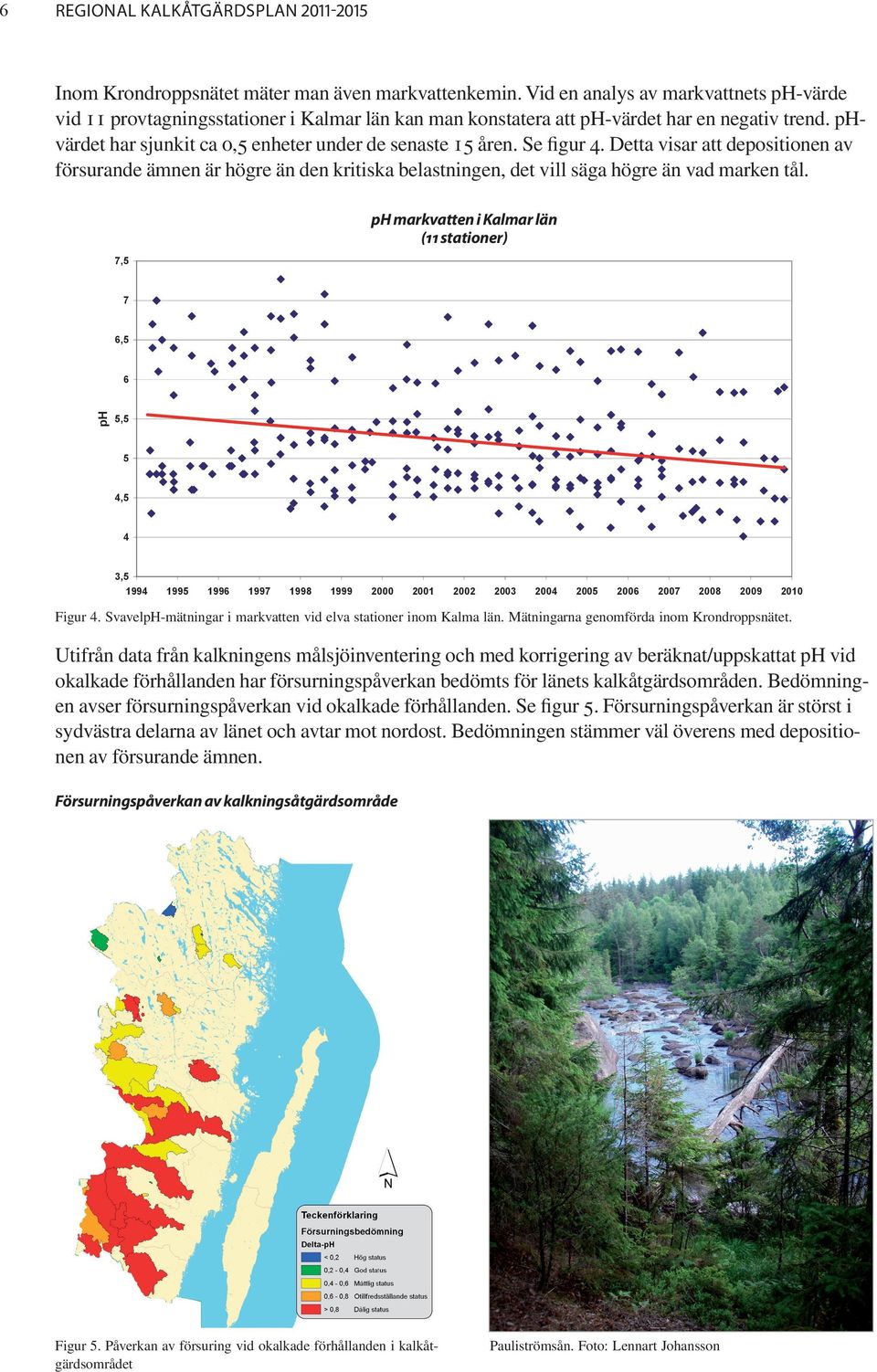 Se figur 4. Detta visar att depositionen av försurande ämnen är högre än den kritiska belastningen, det vill säga högre än vad marken tål.