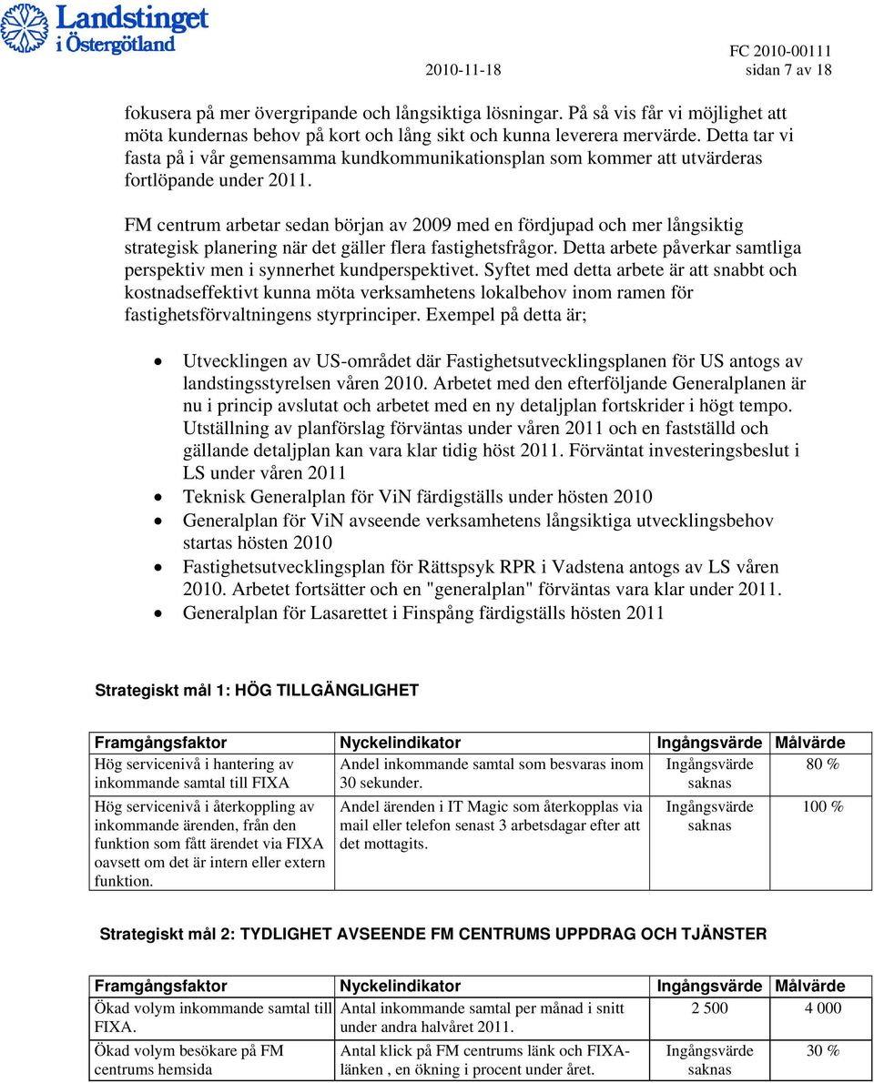 FM centrum arbetar sedan början av 2009 med en fördjupad och mer långsiktig strategisk planering när det gäller flera fastighetsfrågor.