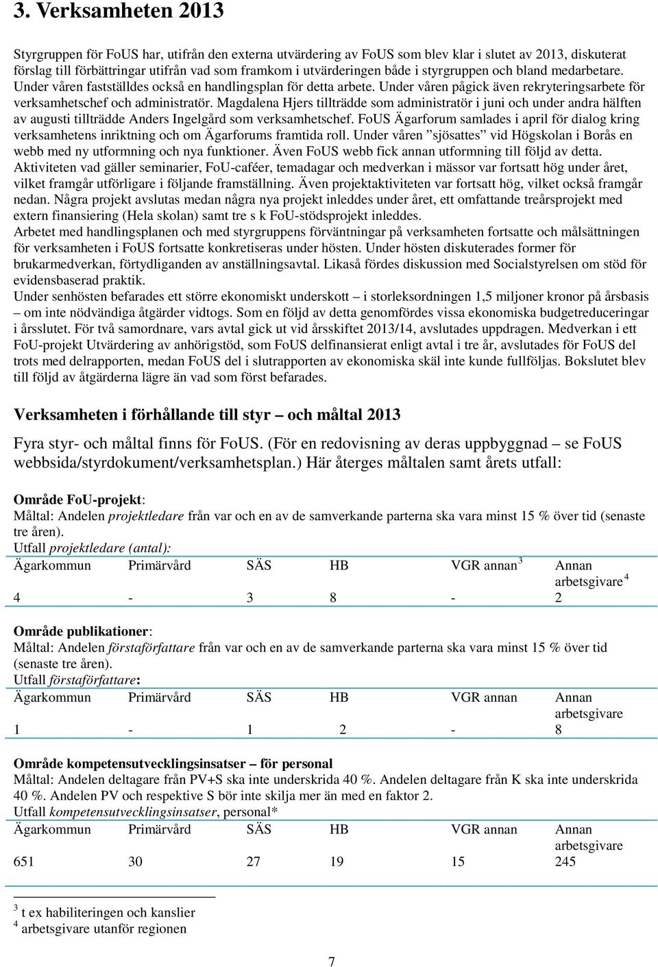 Magdalena Hjers tillträdde som administratör i juni och under andra hälften av augusti tillträdde Anders Ingelgård som verksamhetschef.