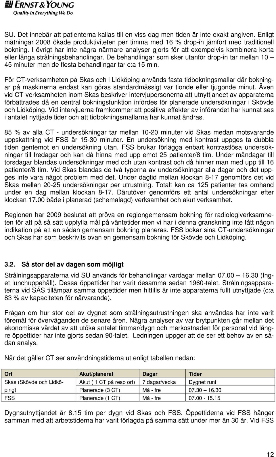 De behandlingar som sker utanför drop-in tar mellan 10 45 minuter men de flesta behandlingar tar c:a 15 min.