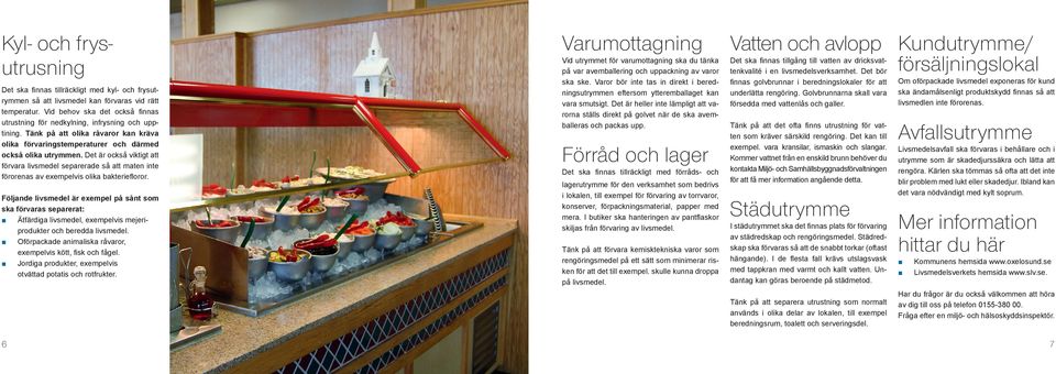 Det är också viktigt att förvara livsmedel separerade så att maten inte förorenas av exempelvis olika bakteriefloror.