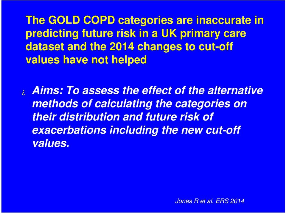 effect of the alternative methods of calculating the categories on their distribution