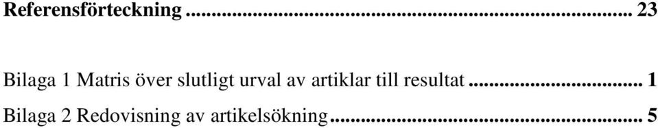 slutligt urval av artiklar till