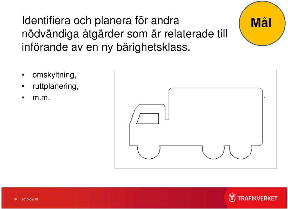 till införande av en ny bärighetsklass.