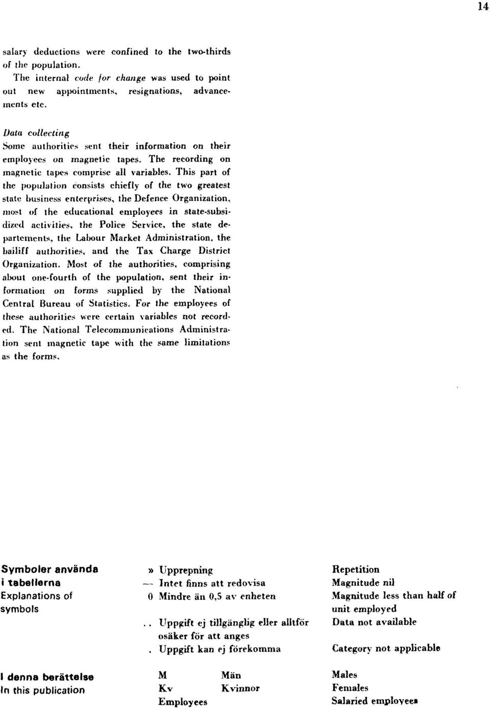 This part of the population consists chiefly of the two greatest state business enterprises, the Defence Organization, most of the educational employees in state-subsidized activities, the Police