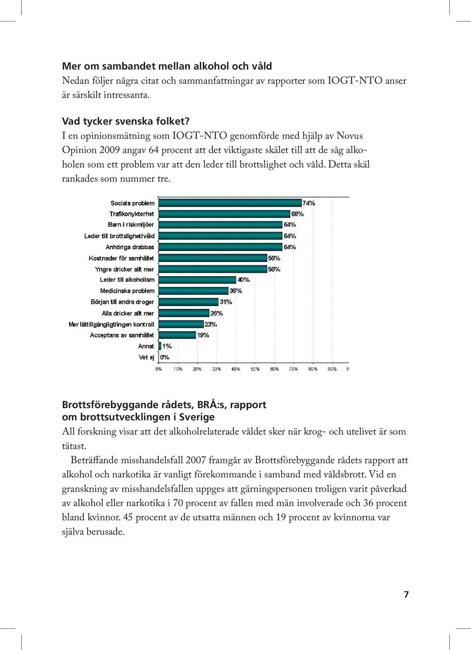 och våld. Detta skäl rankades som nummer tre.