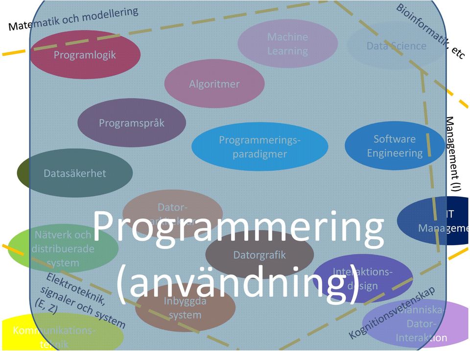 Programmering Datorarkitektur Nätverk och distribuerade Datorgrafik system