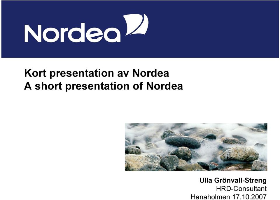 presentation of Nordea