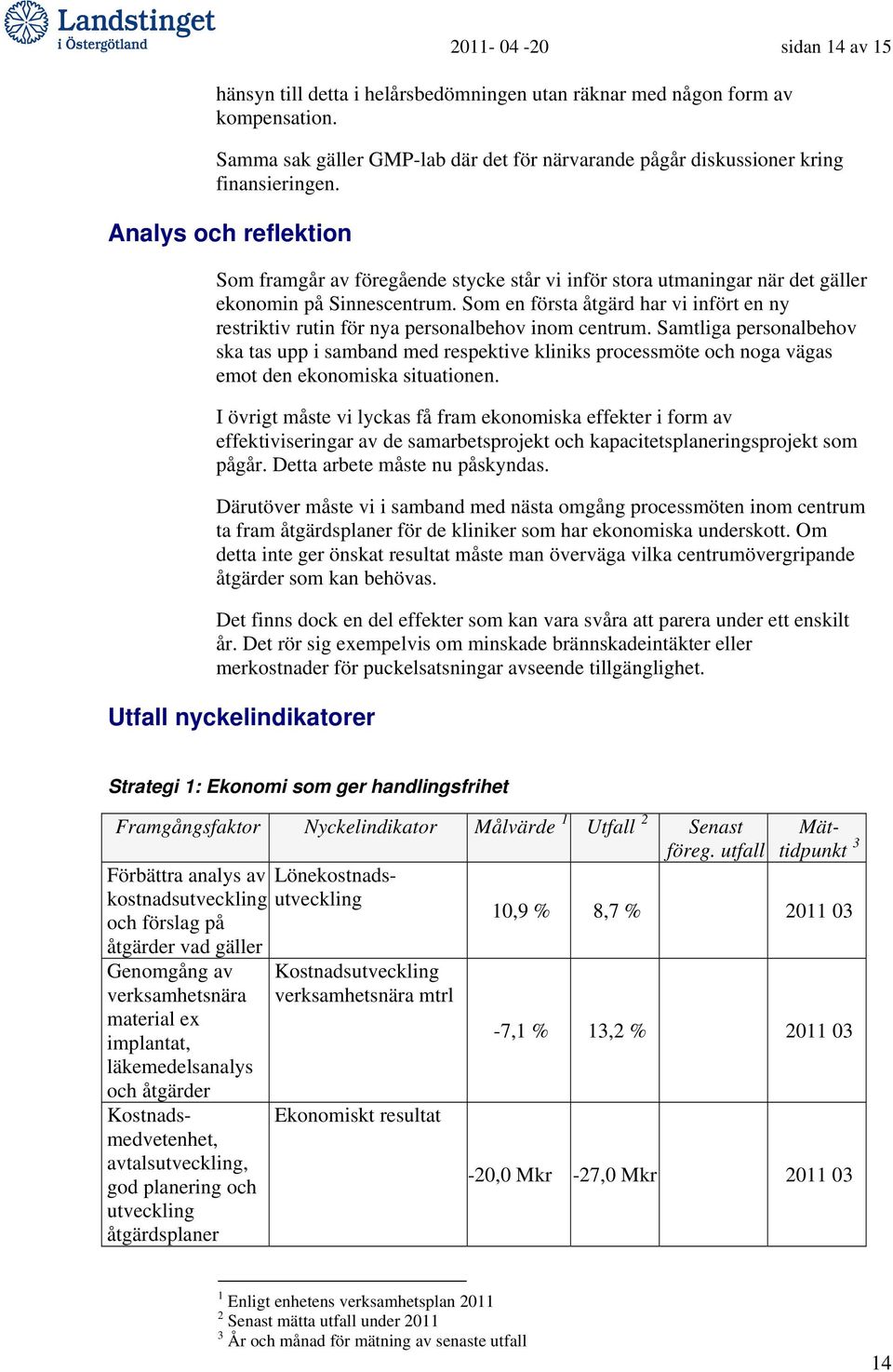 Som en första åtgärd har vi infört en ny restriktiv rutin för nya personalbehov inom centrum.