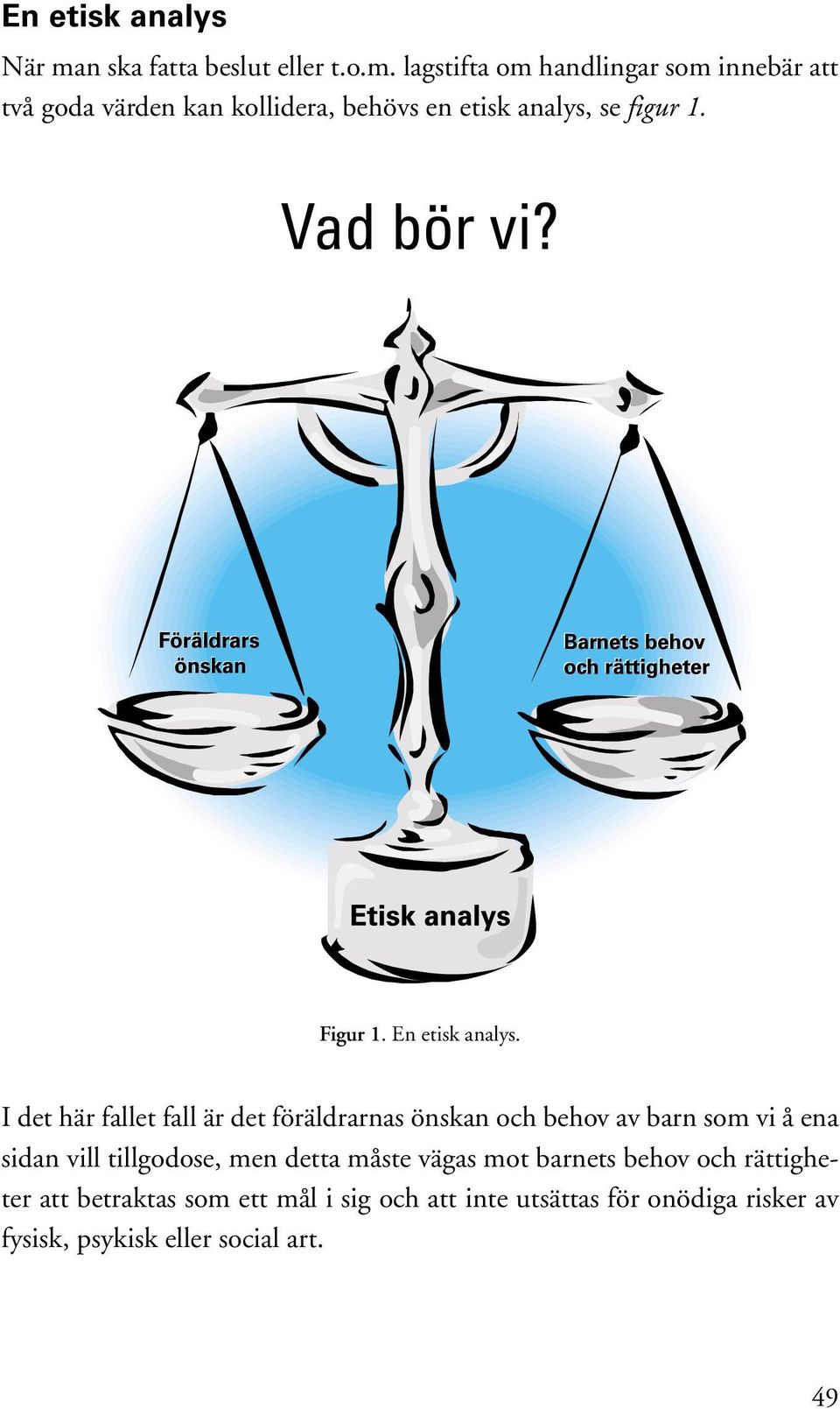 lagstifta om handlingar som innebär att två goda värden kan kollidera, behövs en etisk analys, se figur 1. Vad bör vi?