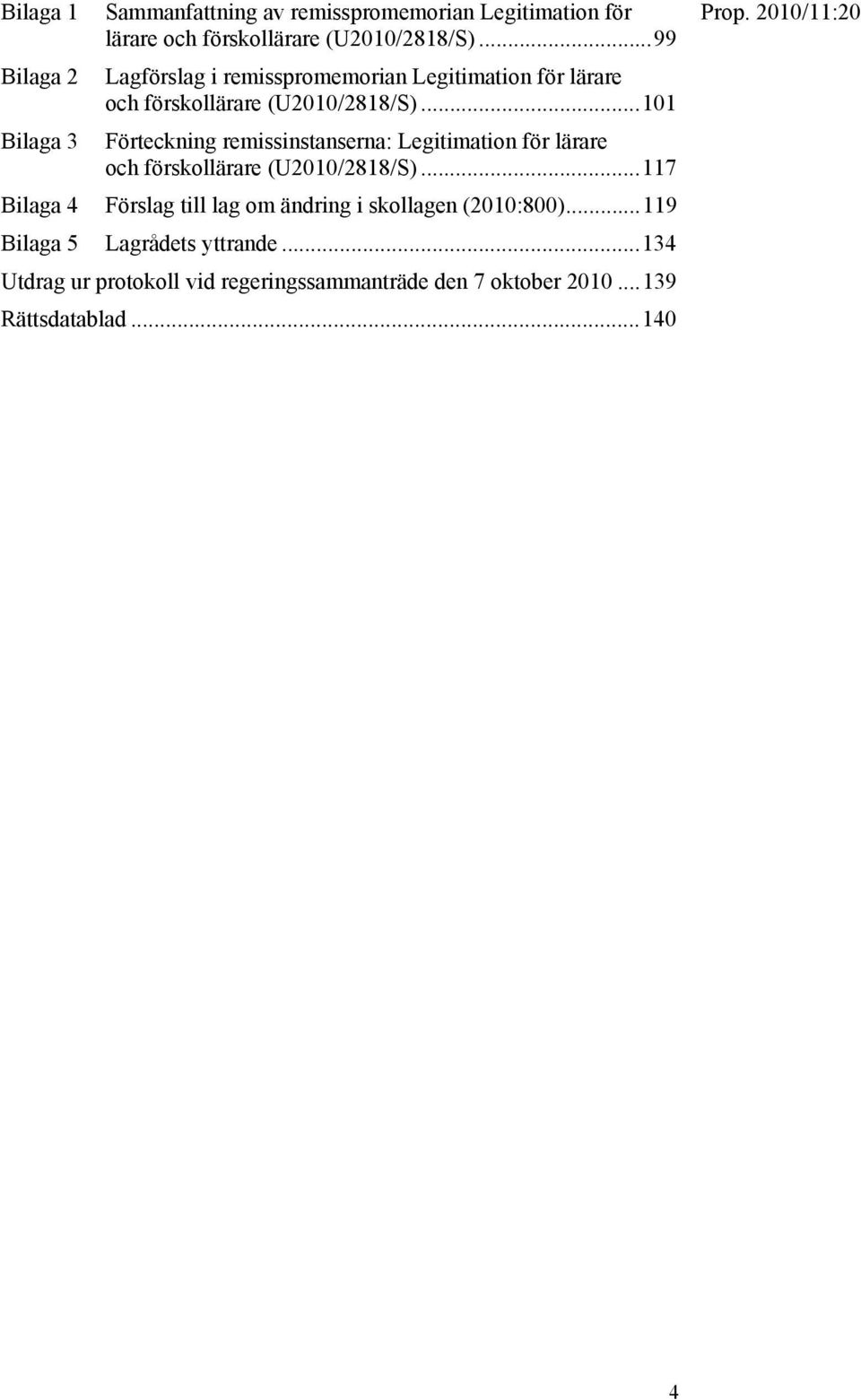 ..101 Förteckning remissinstanserna: Legitimation för lärare och förskollärare (U2010/2818/S).