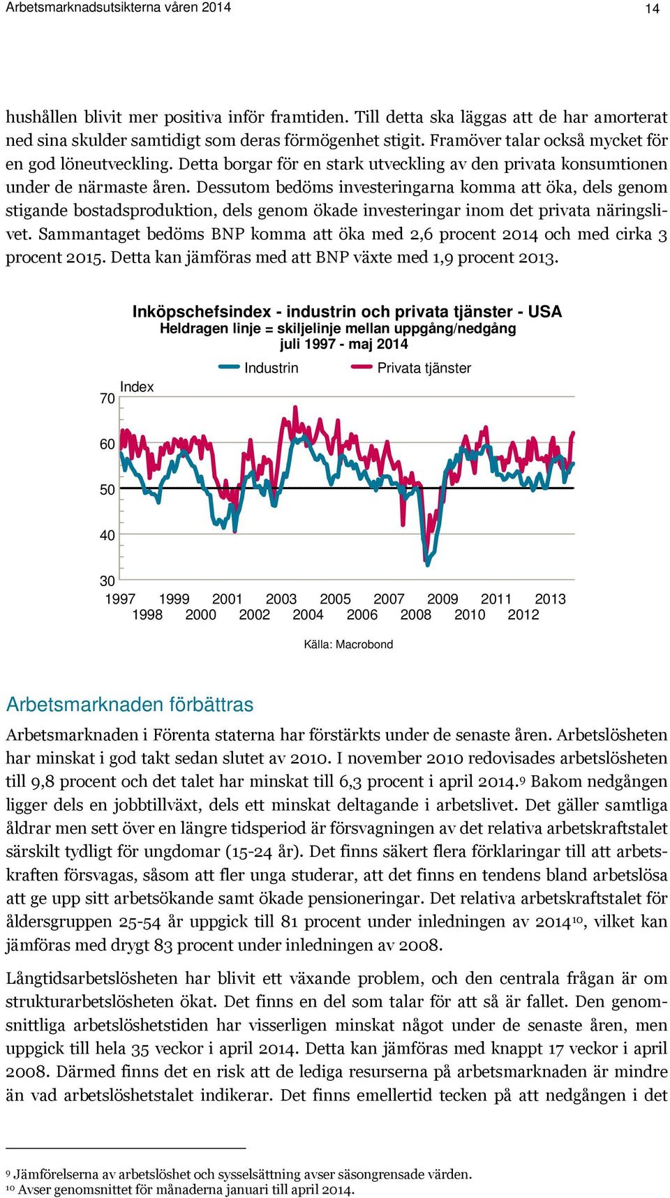 Dessutom bedöms investeringarna komma att öka, dels genom stigande bostadsproduktion, dels genom ökade investeringar inom det privata näringslivet.