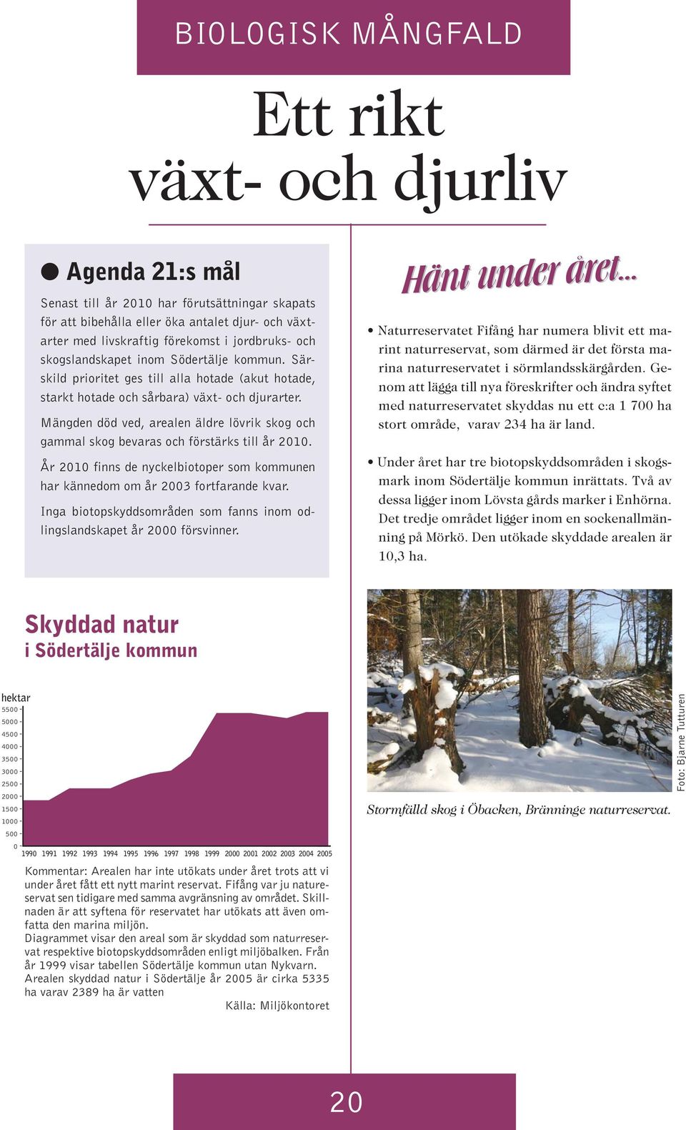 Mängden död ved, arealen äldre lövrik skog och gammal skog bevaras och förstärks till år 2010. År 2010 finns de nyckelbiotoper som kommunen har kännedom om år 2003 fortfarande kvar.