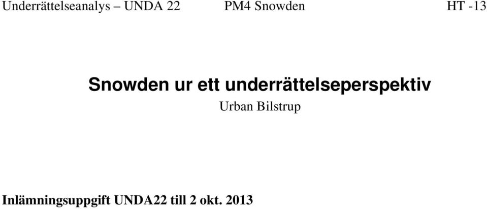 underrättelseperspektiv Urban