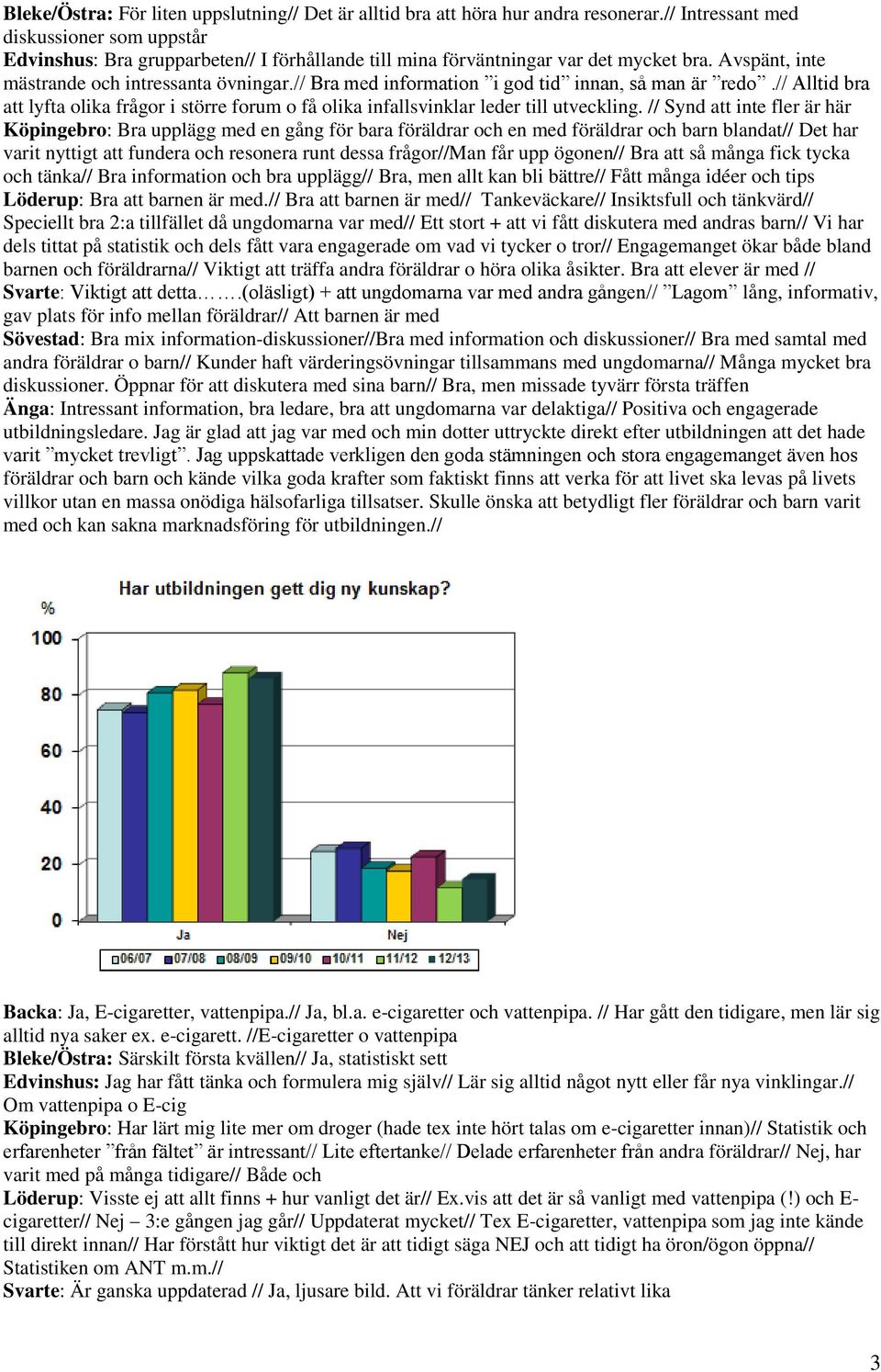 // Bra med information i god tid innan, så man är redo.// Alltid bra att lyfta olika frågor i större forum o få olika infallsvinklar leder till utveckling.