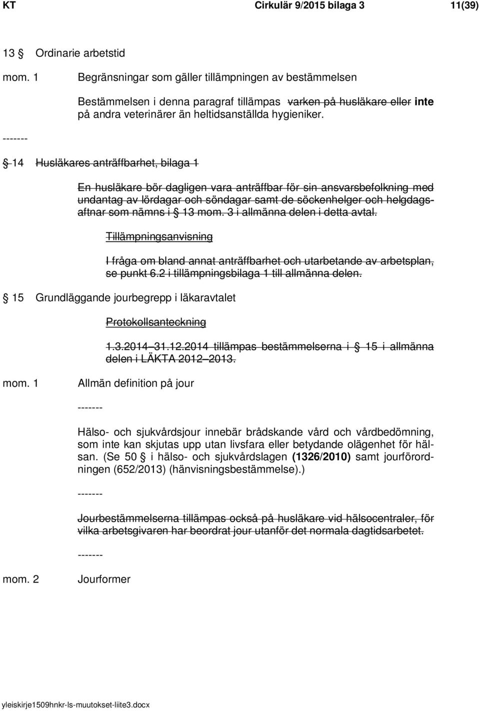 14 Husläkares anträffbarhet, bilaga 1 En husläkare bör dagligen vara anträffbar för sin ansvarsbefolkning med undantag av lördagar och söndagar samt de söckenhelger och helgdagsaftnar som nämns i 13