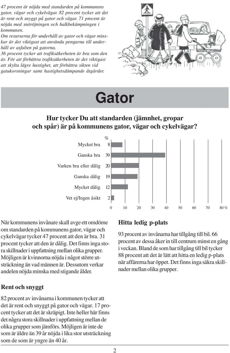 36 procent tycker att trafiksäkerheten är bra som den är.