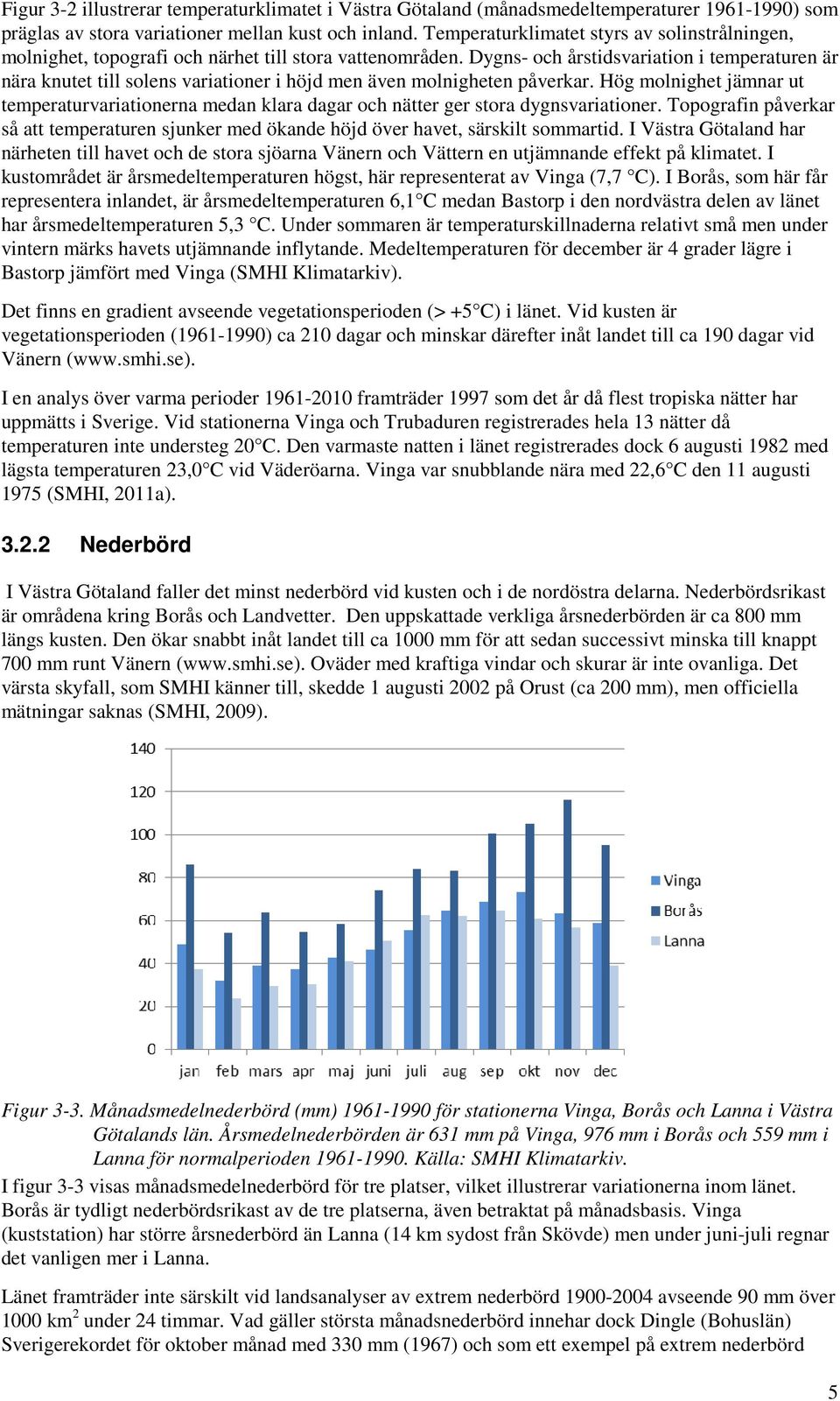 Dygns- och årstidsvariation i temperaturen är nära knutet till solens variationer i höjd men även molnigheten påverkar.