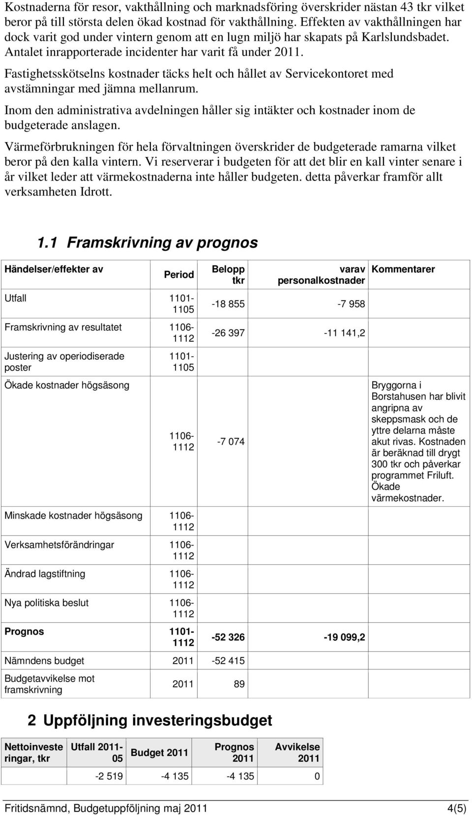 Fastighetsskötselns kostnader täcks helt och hållet av Servicekontoret med avstämningar med jämna mellanrum.