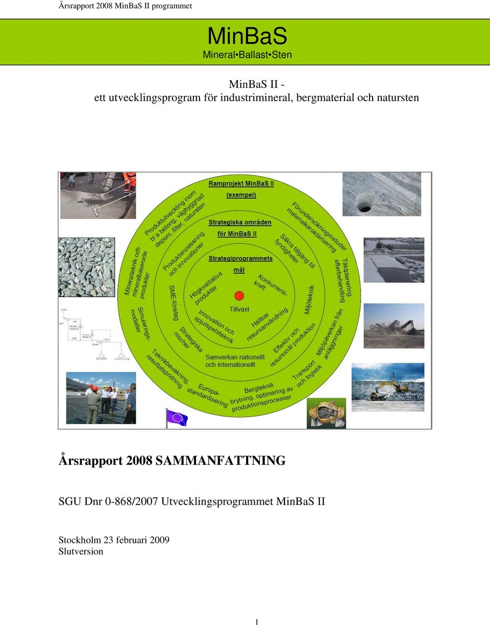 natursten Årsrapport 2008 SAMMANFATTNING SGU Dnr