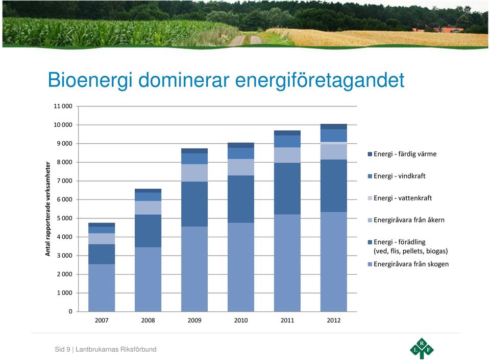 - vattenkraft Energiråvara från åkern Energi - förädling (ved, flis, pellets, biogas)