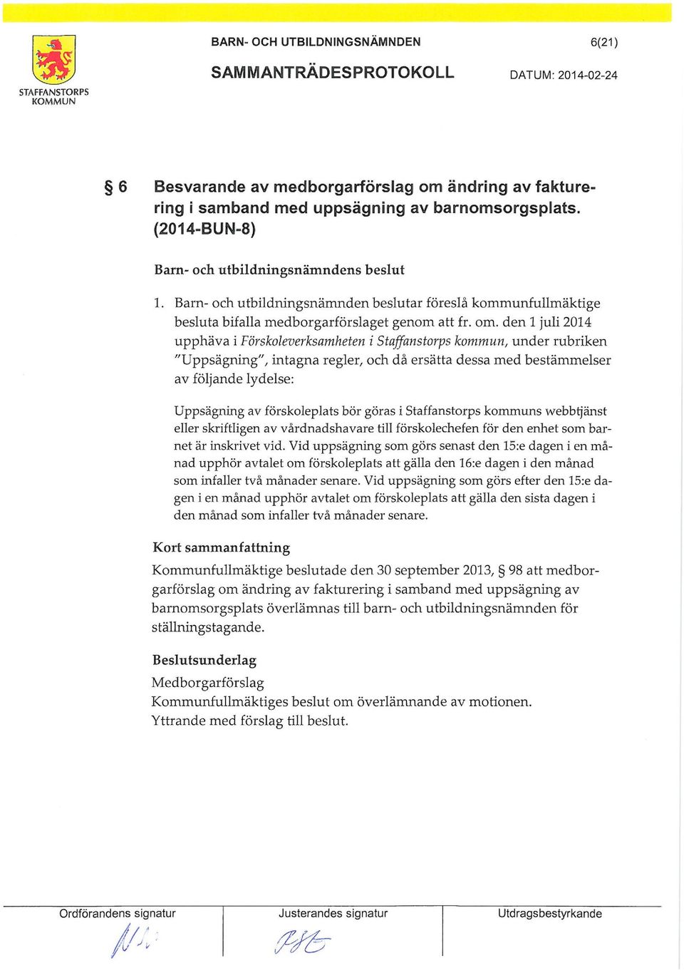 h utbildningsnändens beslut l. Barn- oc