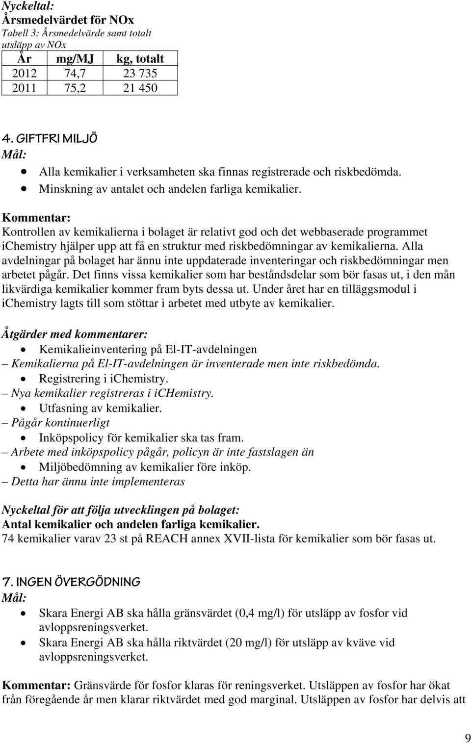 Kommentar: Kontrollen av kemikalierna i bolaget är relativt god och det webbaserade programmet ichemistry hjälper upp att få en struktur med riskbedömningar av kemikalierna.