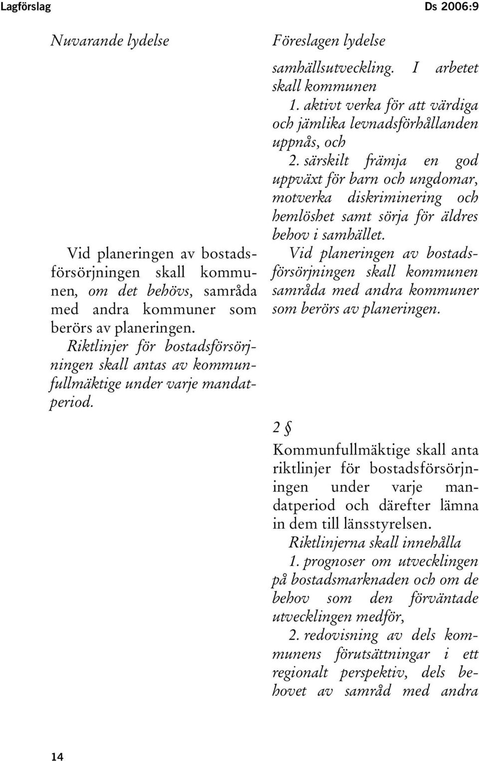 aktivt verka för att värdiga och jämlika levnadsförhållanden uppnås, och 2.