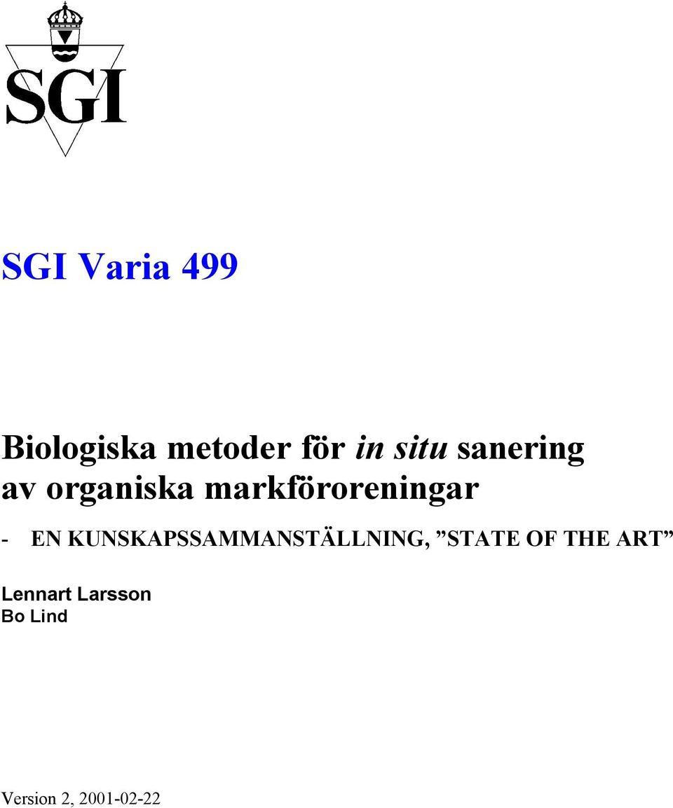 - EN KUNSKAPSSAMMANSTÄLLNING, STATE OF THE