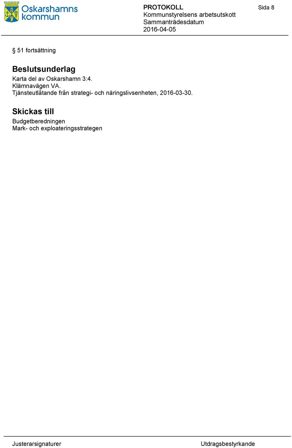 Tjänsteutlåtande från strategi- och