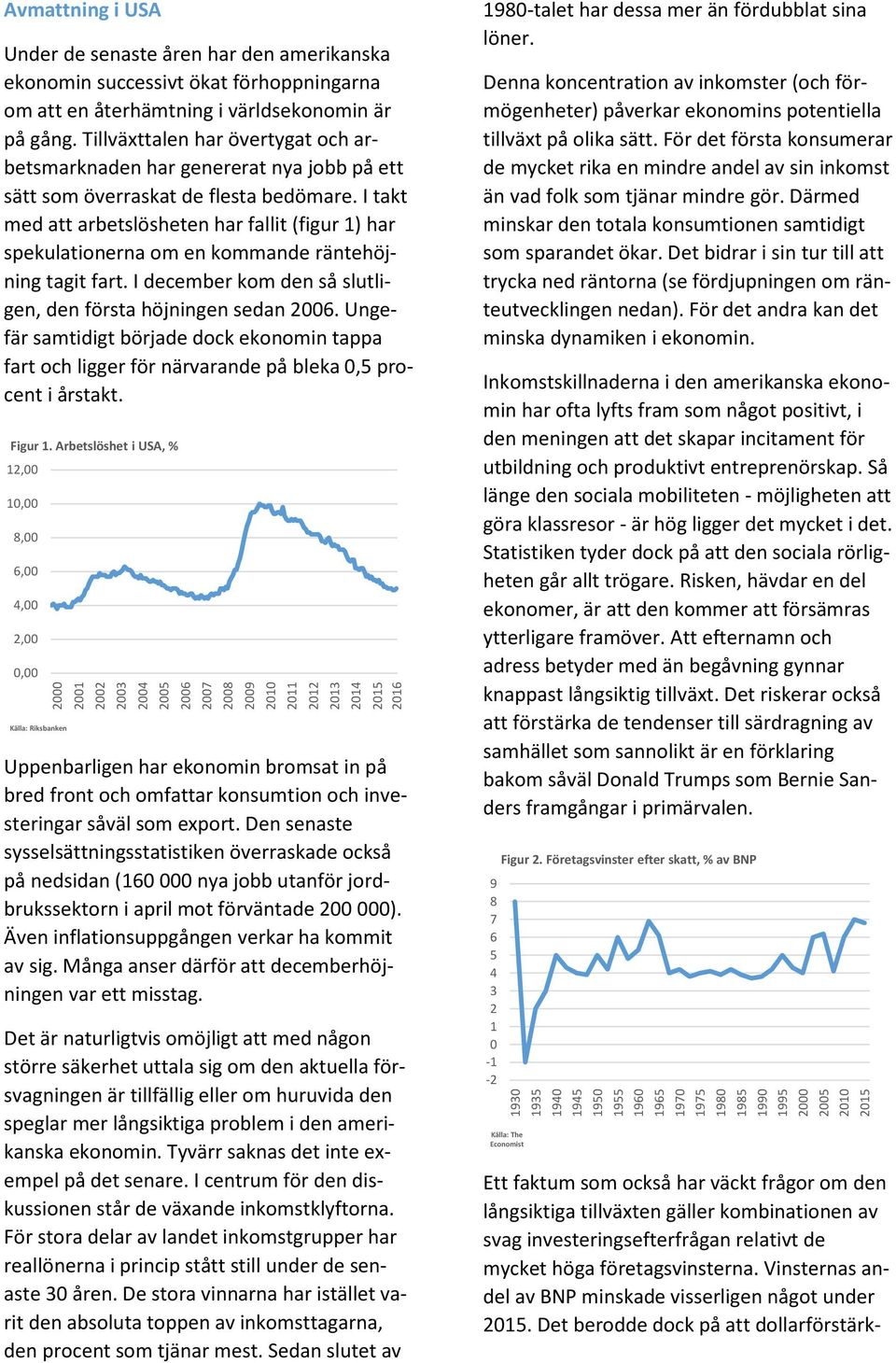 I takt med att arbetslösheten har fallit (figur 1) har spekulationerna om en kommande räntehöjning tagit fart. I december kom den så slutligen, den första höjningen sedan 2006.