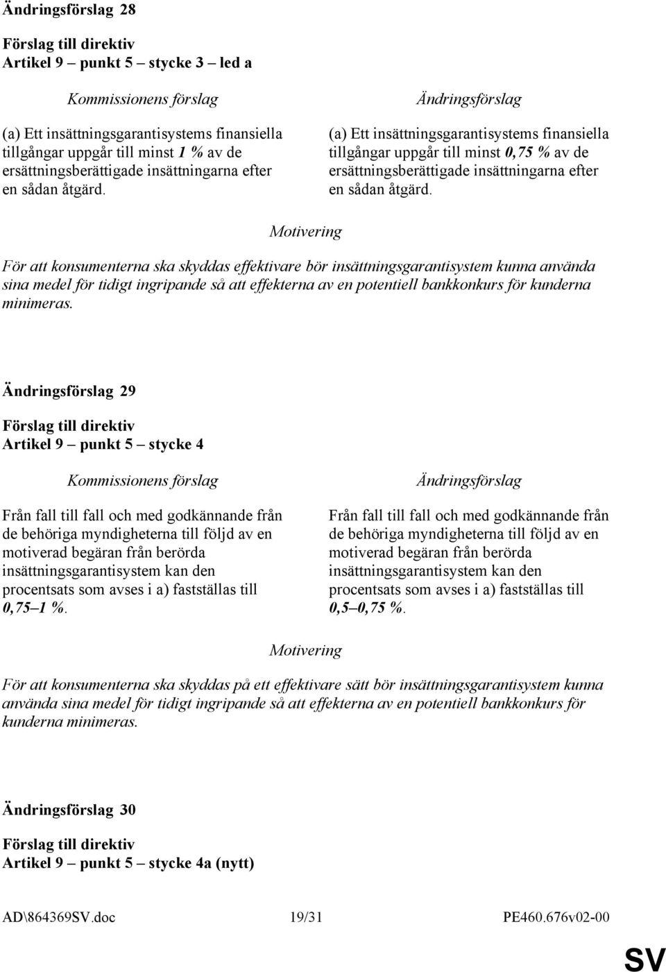 För att konsumenterna ska skyddas effektivare bör insättningsgarantisystem kunna använda sina medel för tidigt ingripande så att effekterna av en potentiell bankkonkurs för kunderna minimeras.