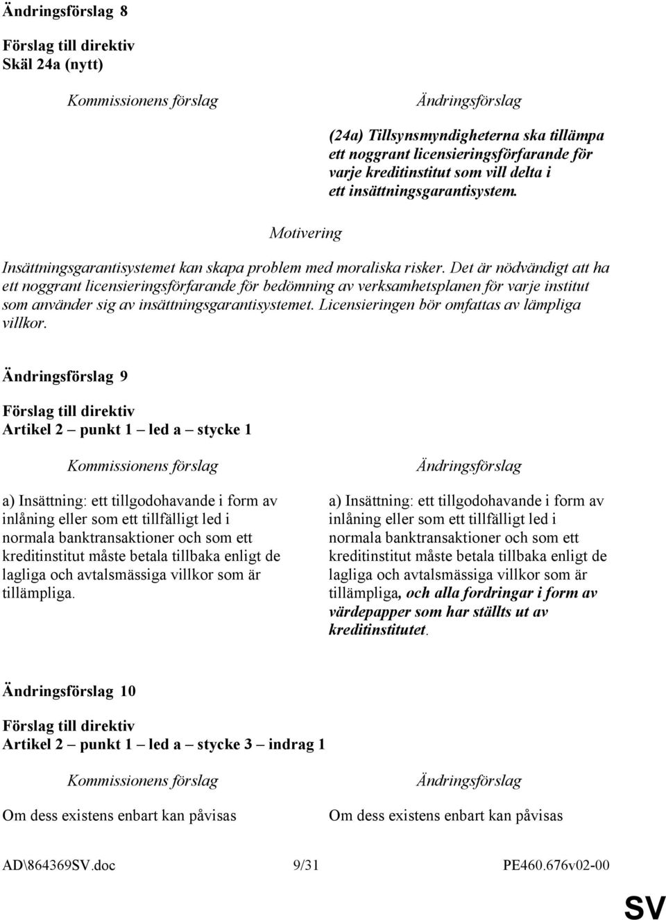 Det är nödvändigt att ha ett noggrant licensieringsförfarande för bedömning av verksamhetsplanen för varje institut som använder sig av insättningsgarantisystemet.