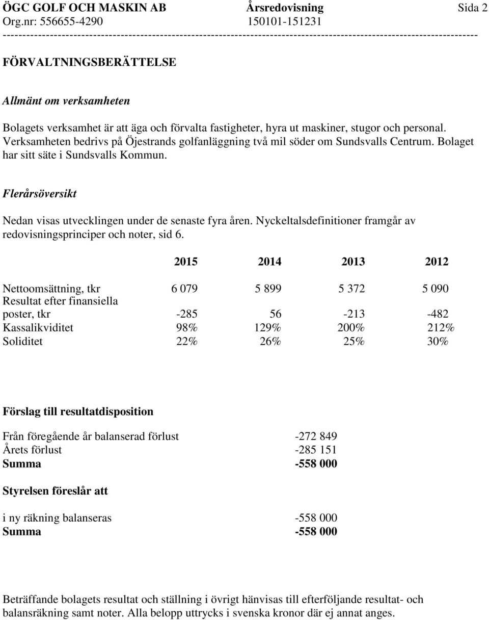 Nyckeltalsdefinitioner framgår av redovisningsprinciper och noter, sid 6.