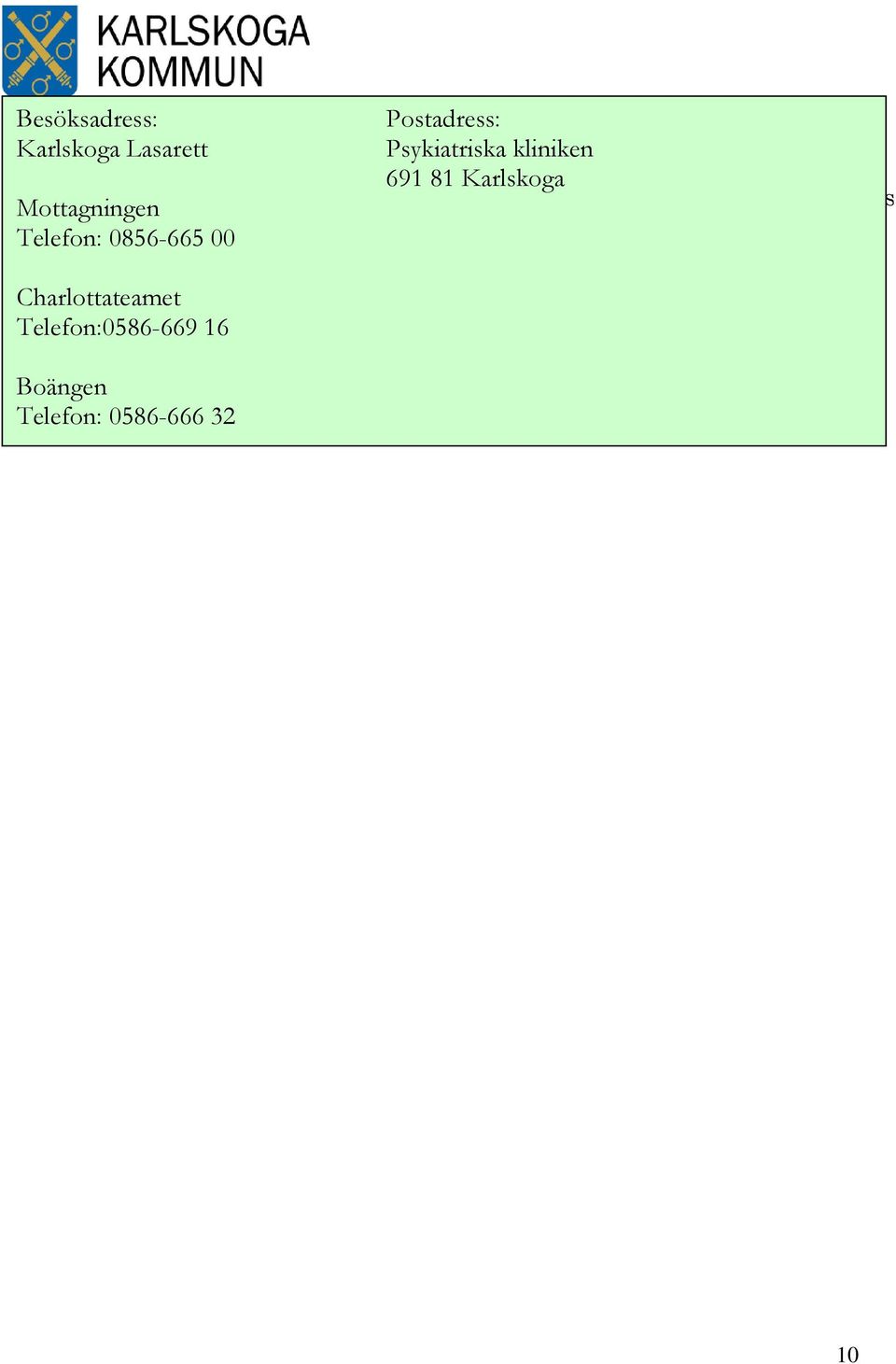kliniken 691 81 Karlskoga Charlottateamet