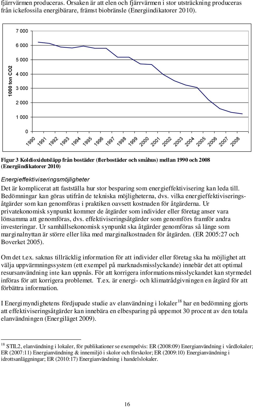 småhus) mellan 1990 och 2008 (Energiindikatorer 2010) Energieffektiviseringsmöjligheter Det är komplicerat att fastställa hur stor besparing som energieffektivisering kan leda till.