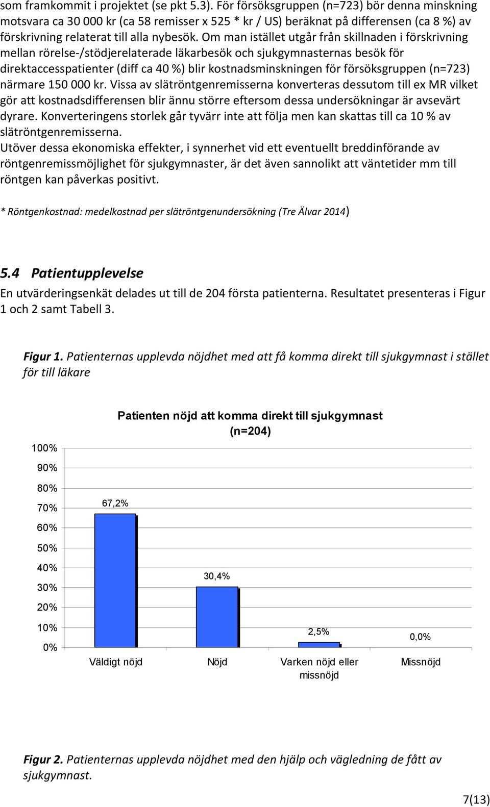 Om man istället utgår från skillnaden i förskrivning mellan rörelse-/stödjerelaterade läkarbesök och sjukgymnasternas besök för direktaccesspatienter (diff ca 40 %) blir kostnadsminskningen för