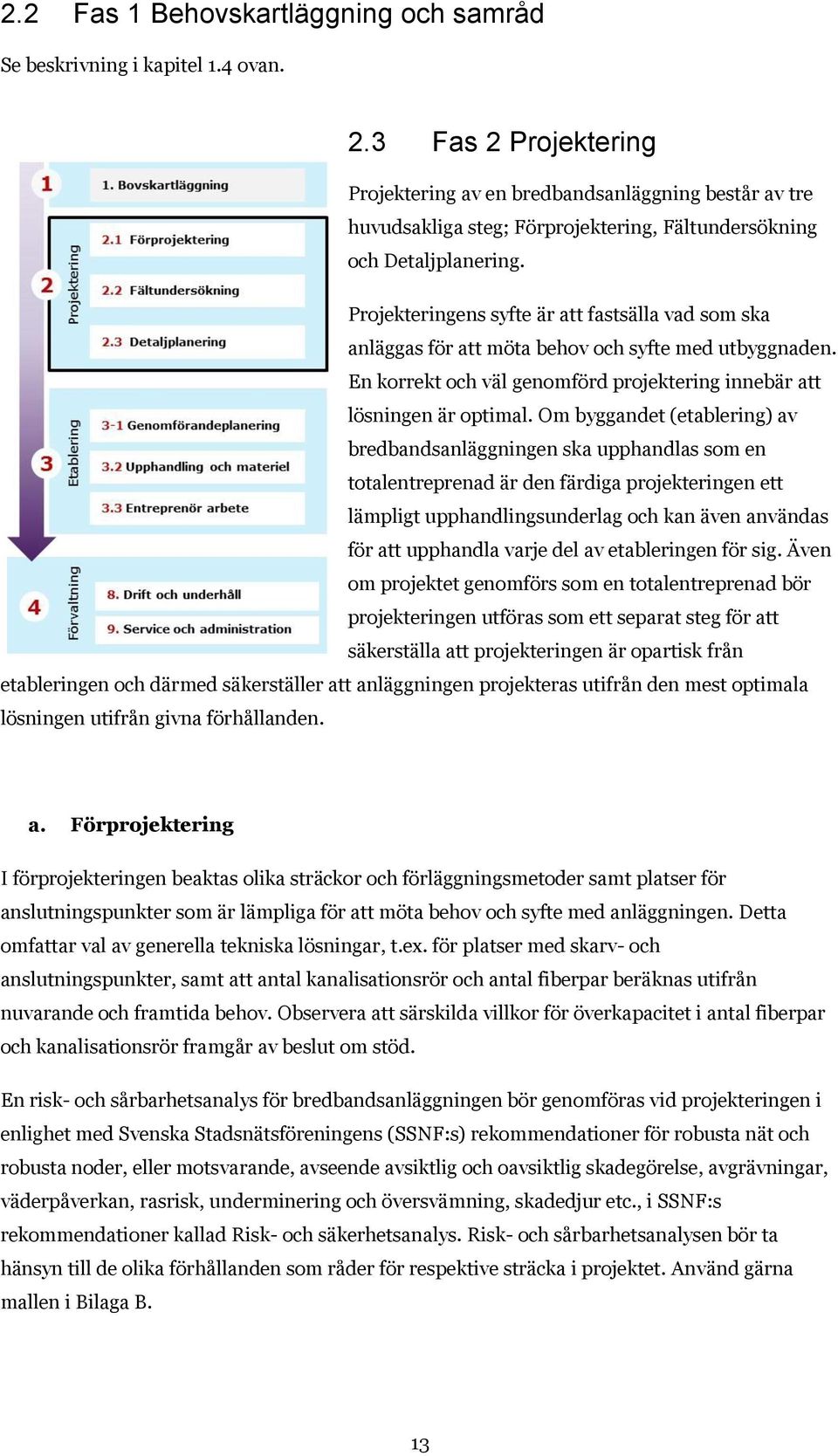 Projekteringens syfte är att fastsälla vad som ska anläggas för att möta behov och syfte med utbyggnaden. En korrekt och väl genomförd projektering innebär att lösningen är optimal.