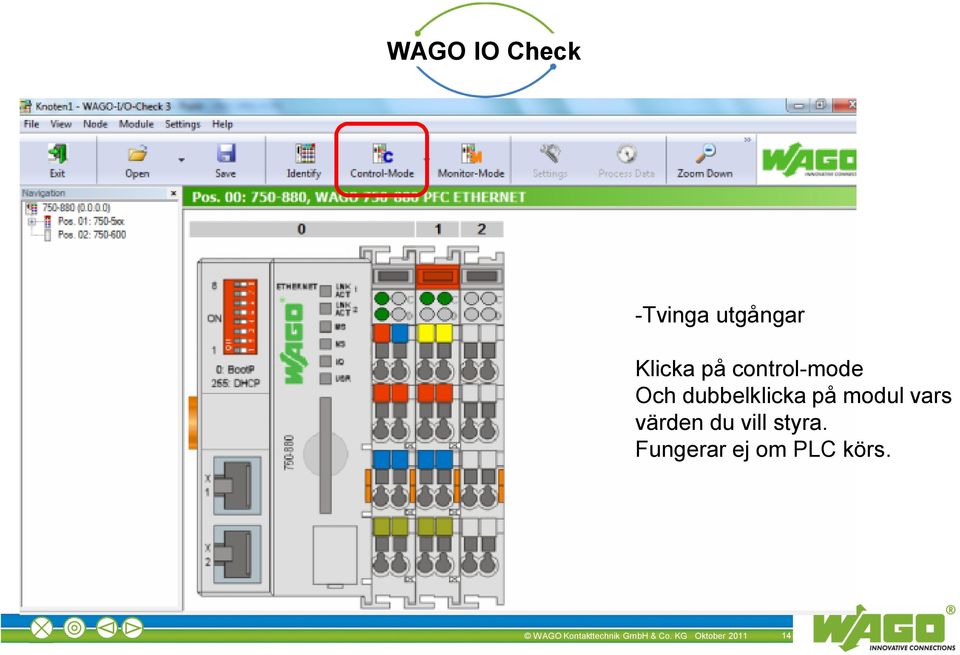 dubbelklicka på modul vars värden