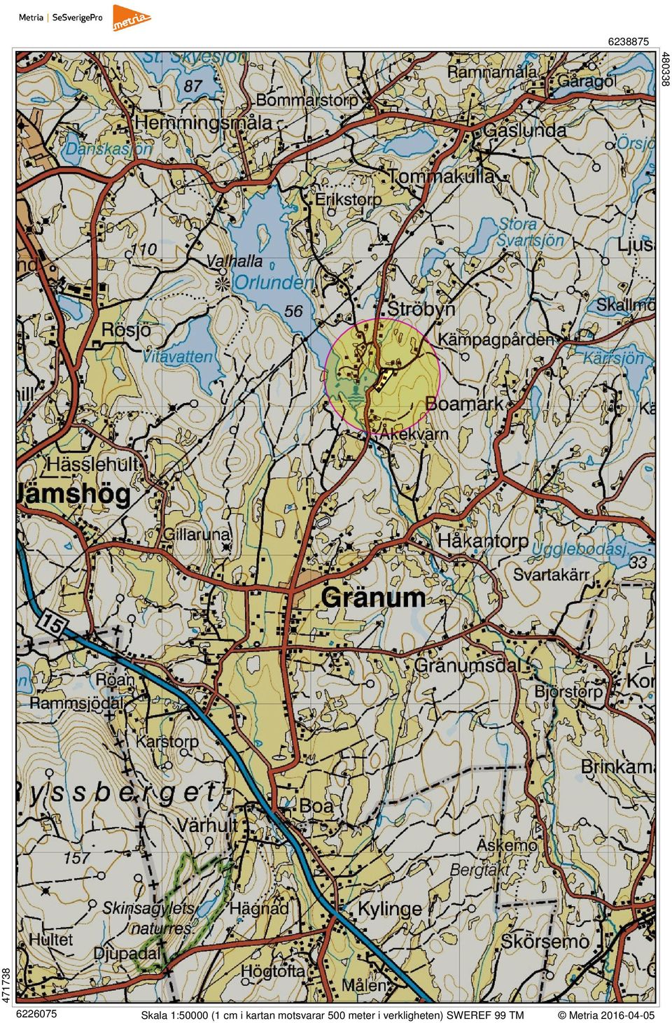 motsvarar 500 meter i