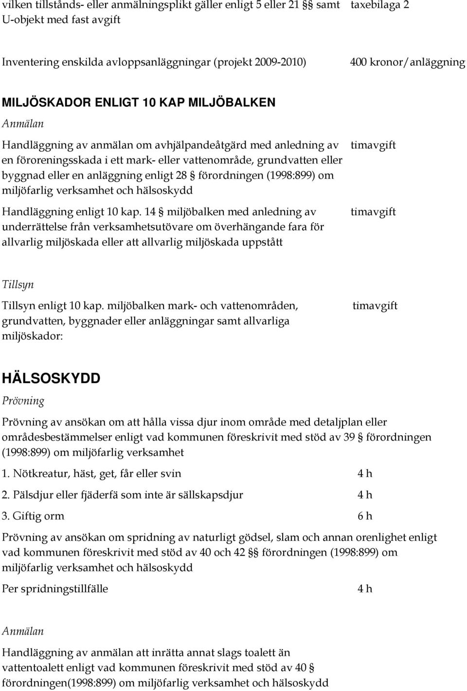 anläggning enligt 28 förordningen (1998:899) om miljöfarlig verksamhet och hälsoskydd Handläggning enligt 10 kap.