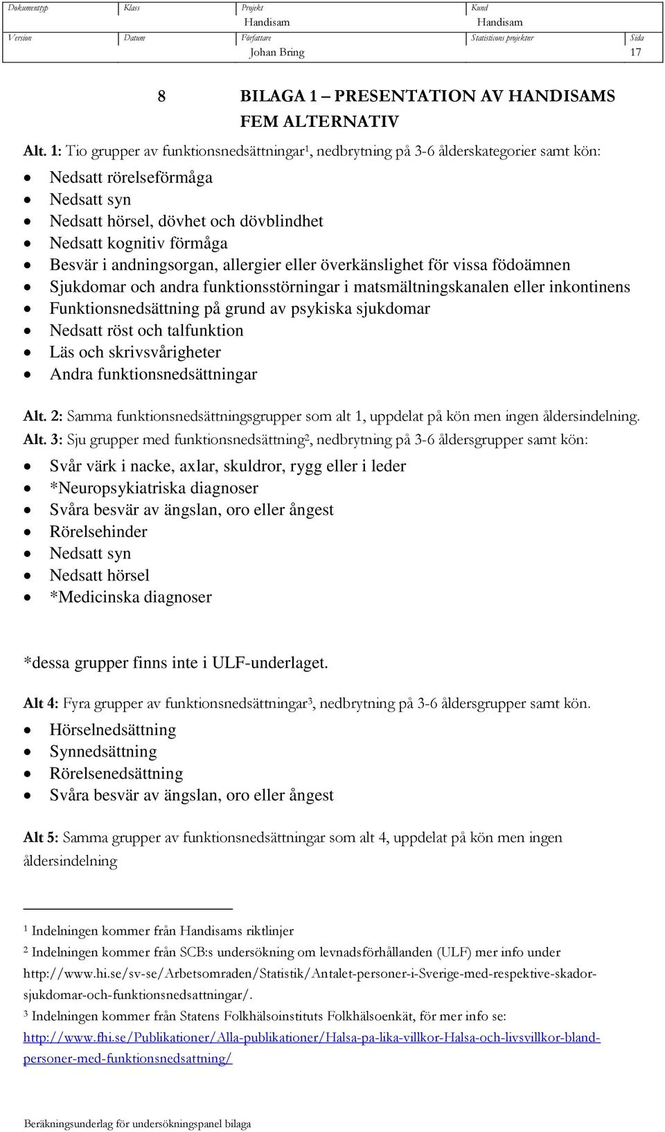 andningsorgan, allergier eller överkänslighet för vissa födoämnen Sjukdomar och andra funktionsstörningar i matsmältningskanalen eller inkontinens Funktionsnedsättning på grund av psykiska sjukdomar