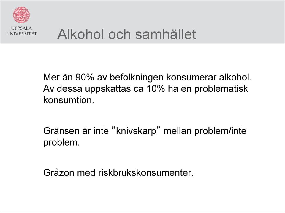 Av dessa uppskattas ca 10% ha en problematisk