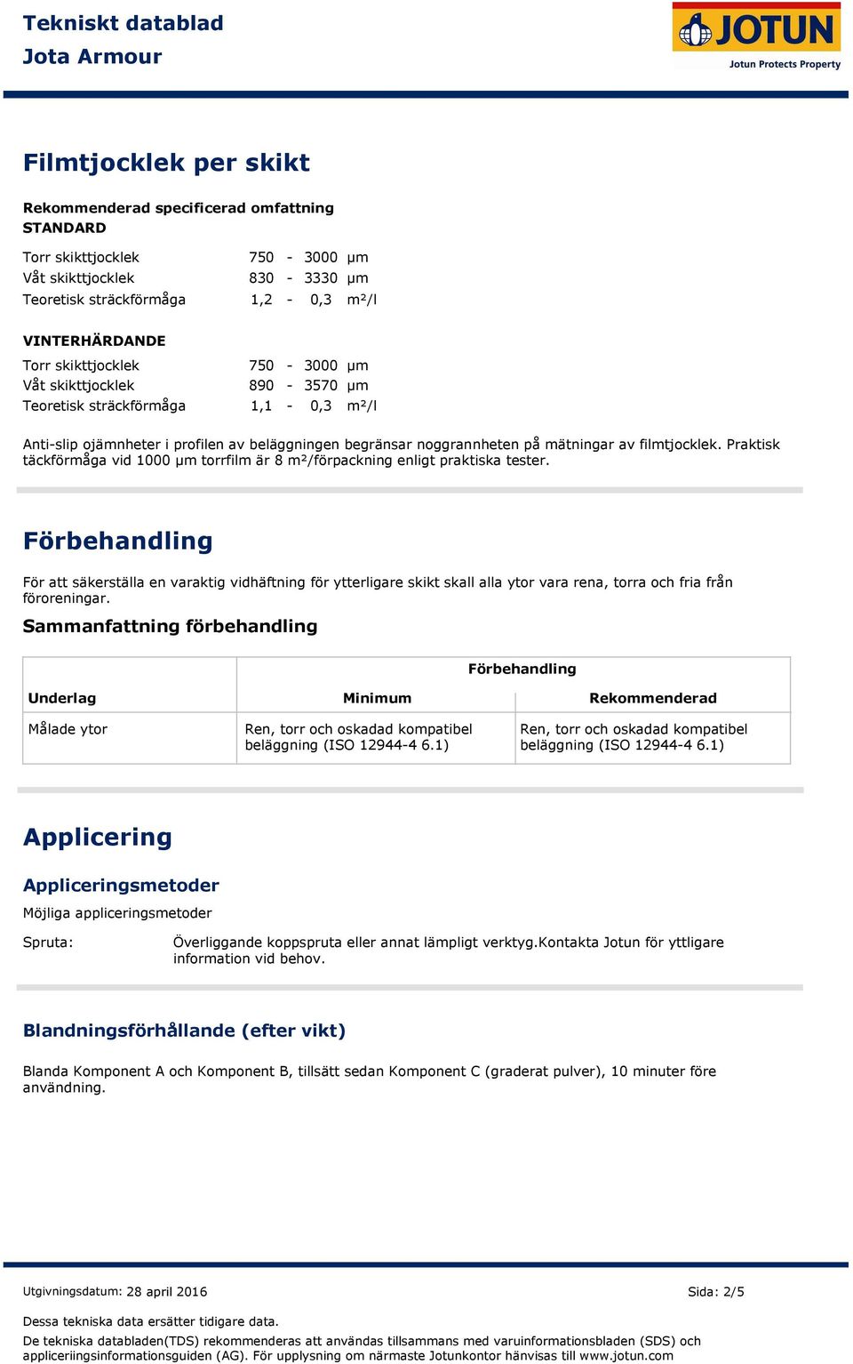 Praktisk täckförmåga vid 1000 μm torrfilm är 8 m²/förpackning enligt praktiska tester.